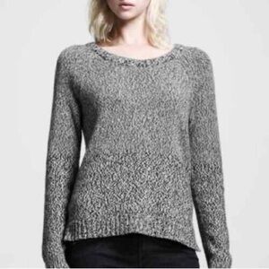 Rag & Bone Claire Marled Alpaca Wool Sweater XS Grey